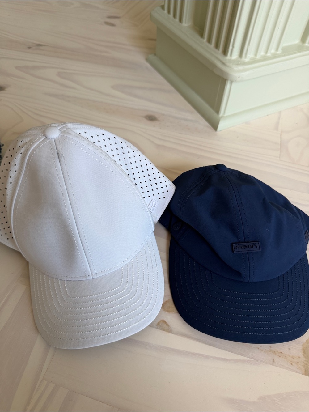 Melin Golf Breathable Performance Caps - White & Navy